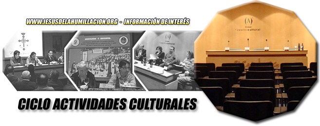 Fotografía principal: Sala "Ámbito Cultural" de El Corte Inglés (web de El Corte Inglés). Fotografías secundarias: diferentes momentos de las jornadas culturales en la sala "Ámbito Cultural" (fotografías de la Junta Coordinadora de Cofradías de la Semana Santa de Zaragoza y de Juan Ramón Giménez). 