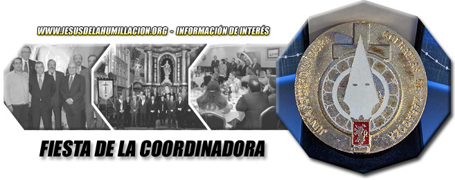 Fotografía principal: "Placa de Oro" de la Junta Coordinadora de Cofradías de la Semana Santa de Zaragoza (fotografía de Óscar Puigdevall). Fotografías secundarias: diferentes momentos de la celebración de la fiesta: algunos premiados posando con los integrantes de la Junta de Gobierno de la Coordinadora; miembros de la Asamblea General de Hermandades, Cofradías y Congregaciones posando en la sede canónica de la Junta Coordinadora, la Real Capilla de Santa Isabel de Portugal; momentos de la “cena de hermandad” (fotografías de Jorge Sesé – Junta Coordinadora de Cofradías).