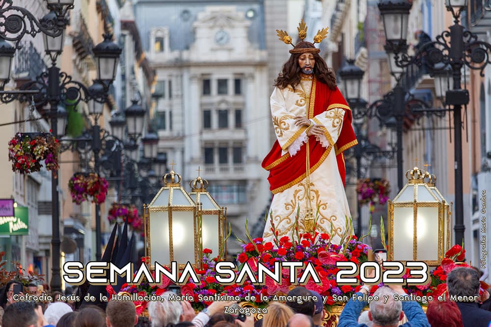 Cartel de la Cofradía para la Semana Santa 2023 (fotografía de Mario Gambra y diseño de Eduardo Sauras)