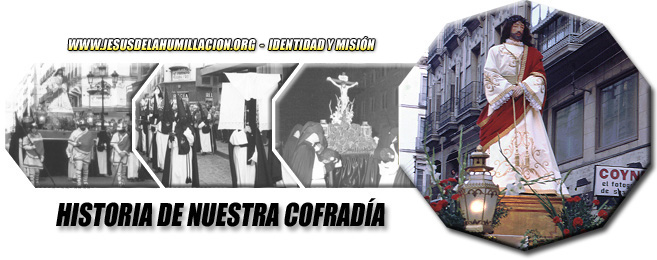 Fotografía principal: desarrollo de la última salida procesional en Semana Santa de la Real Cofradía del Stmo. Rosario de Ntra. Sra. del Pilar durante la tarde del Sábado Santo de 1991. Fotografías secundarias: “Vía Crucis de la Juventud” en la tarde del Domingo de Ramos (fotografía del Archivo de la Cofradía Jesús de la Humillación); la “Sección de Jóvenes” portando el paso de Santo Domingo de Guzmán en el “Rosario de Cristal” (fotografía publicada en Heraldo de Aragón); el guión durante una de las procesionales penitenciales de la Real Cofradía del Stmo. Rosario de Ntra. Sra. del Pilar trasladada ya sus salidas a la Parroquia de San Felipe (fotografía de Mayte Beneded).